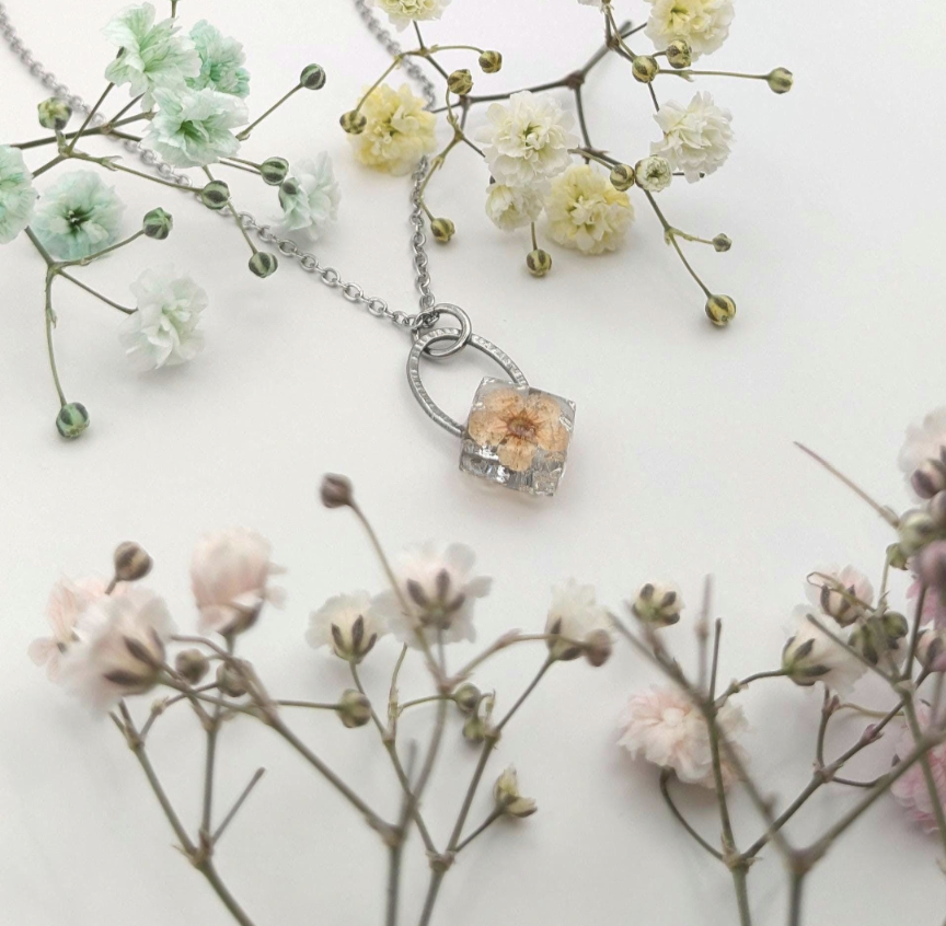 Orange blossom flower necklace