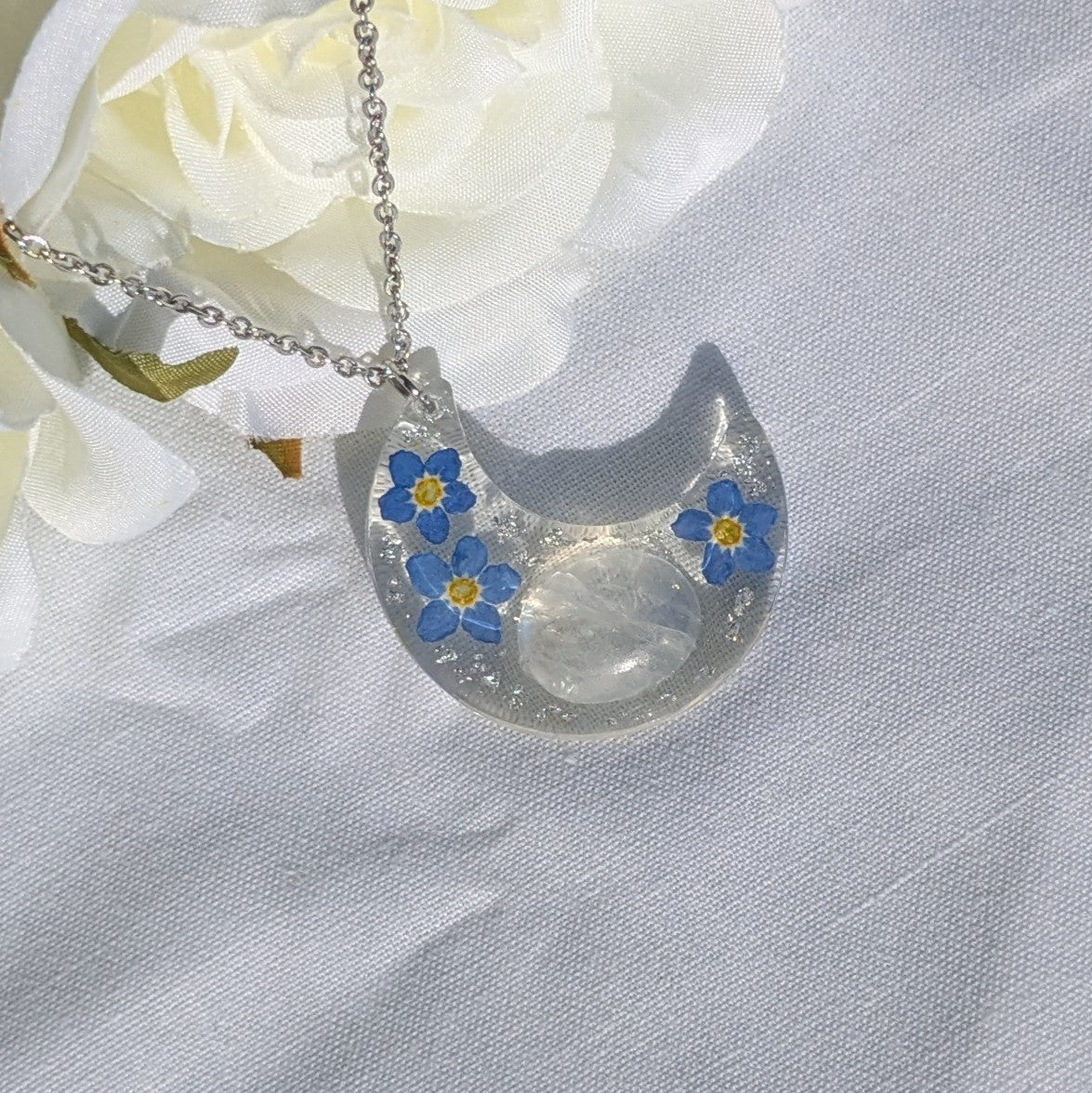 Moonstone and forget me not moon