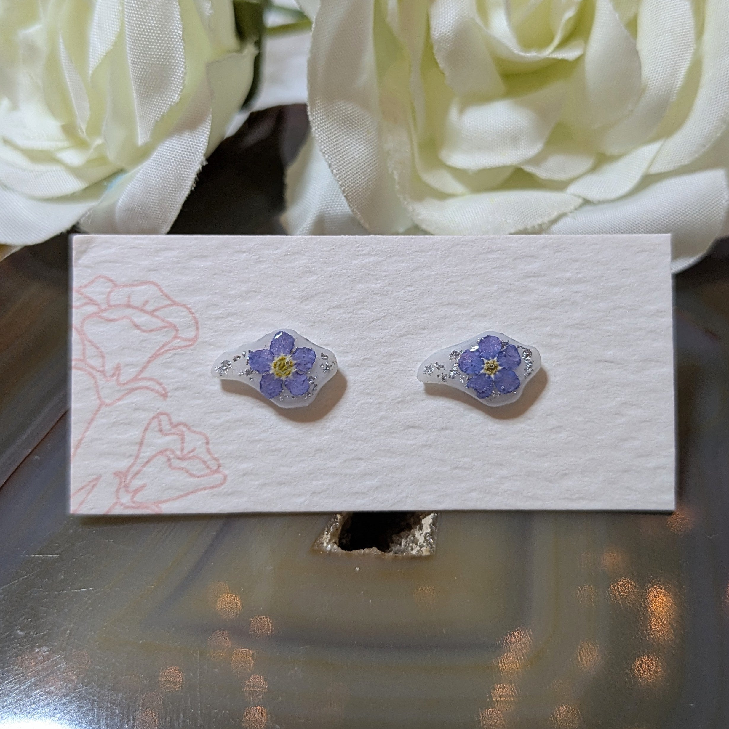 Isle of Wight forget me not stud earrings