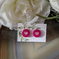 Little love heart earrings (dark pink)