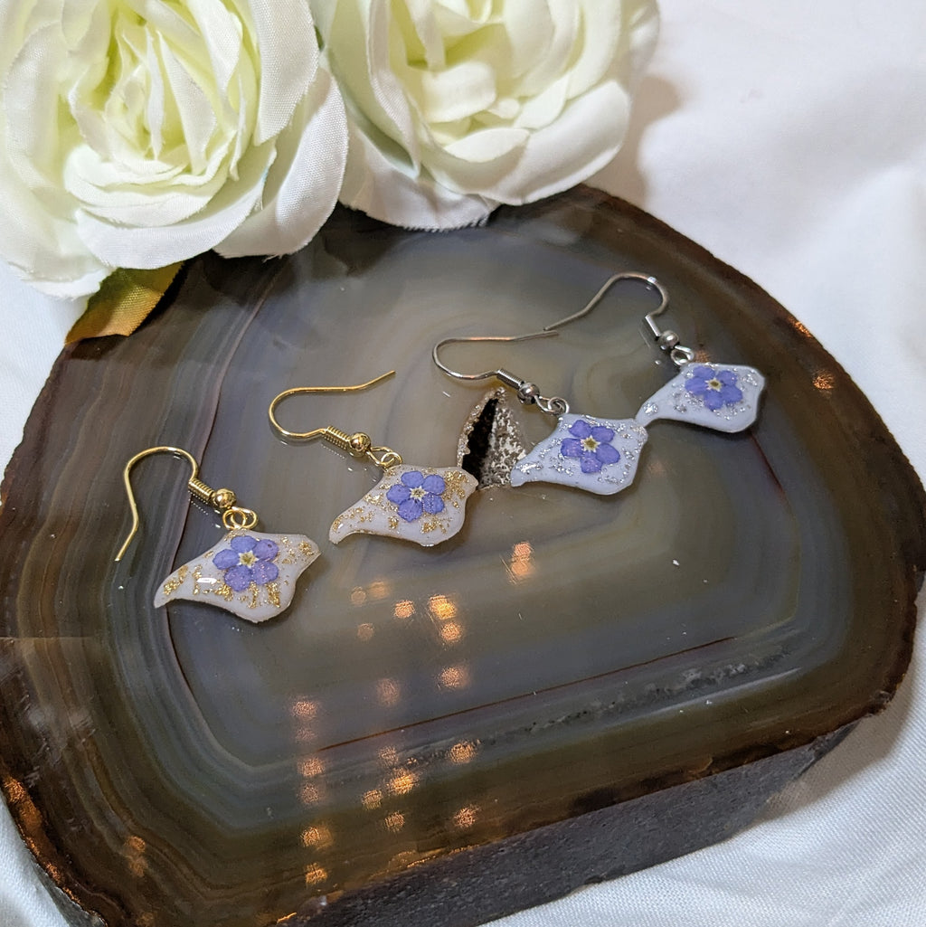 Isle of Wight forget me not dangle earrings
