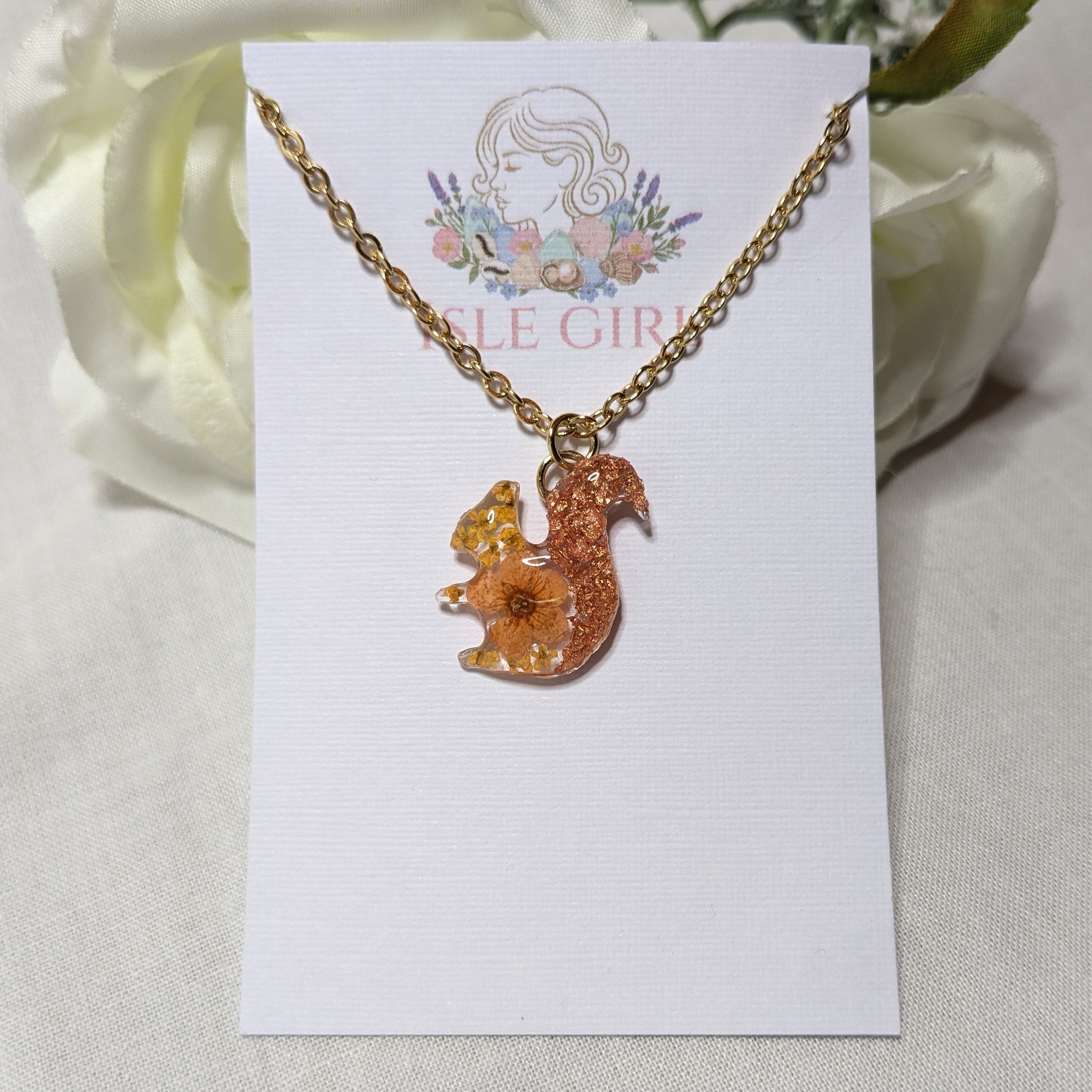 Red squirrel necklace