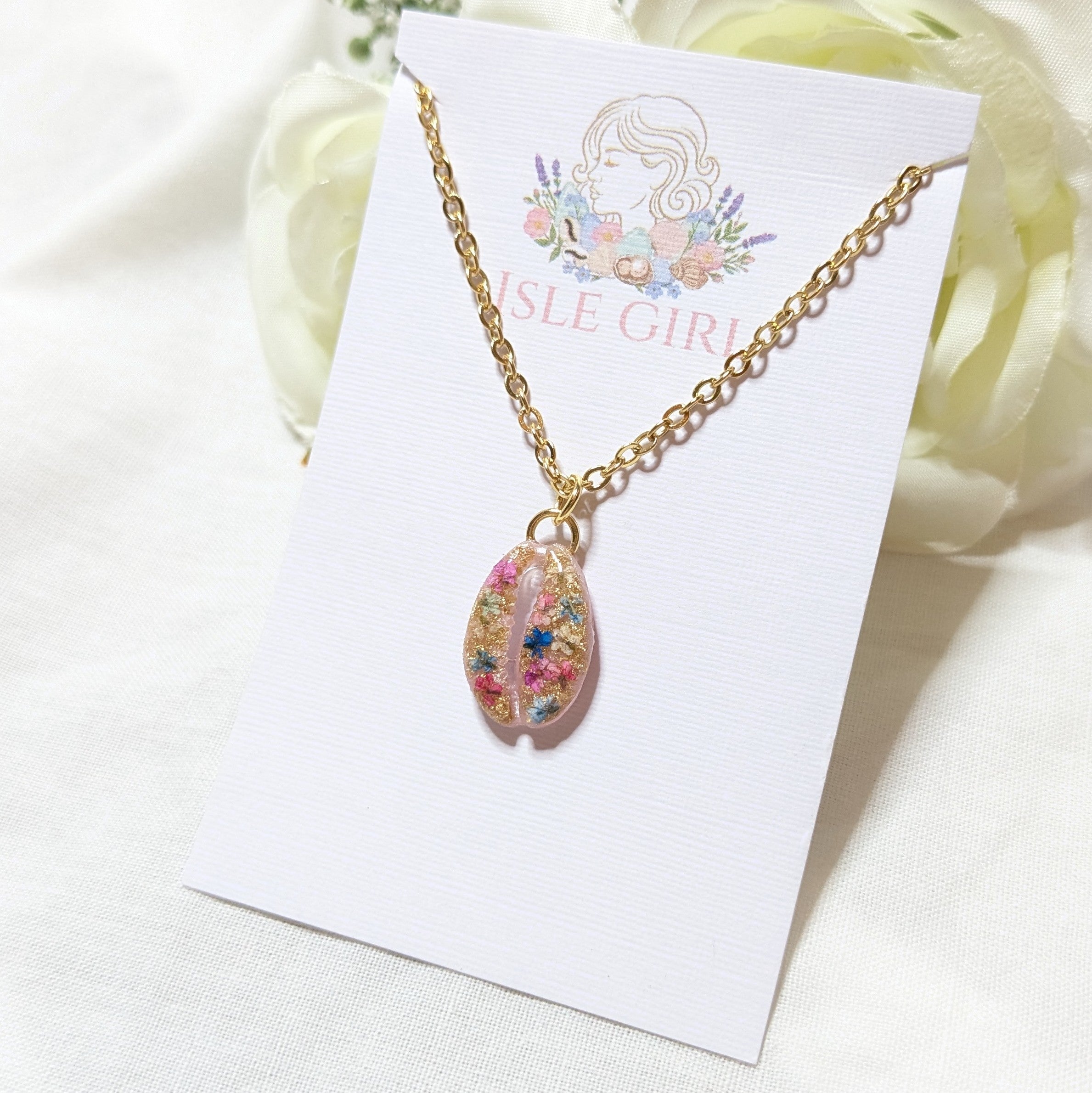 Cowrie shell flower necklace