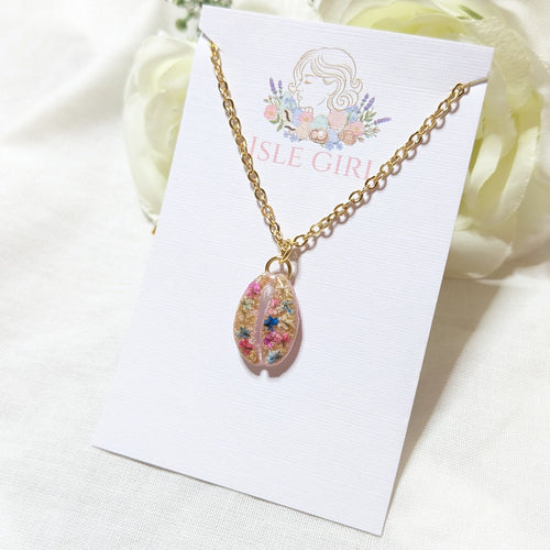 Cowrie shell flower necklace