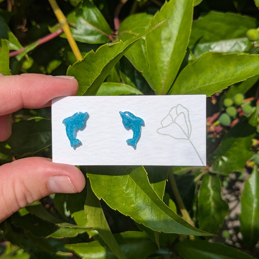 Dolphin stud earrings