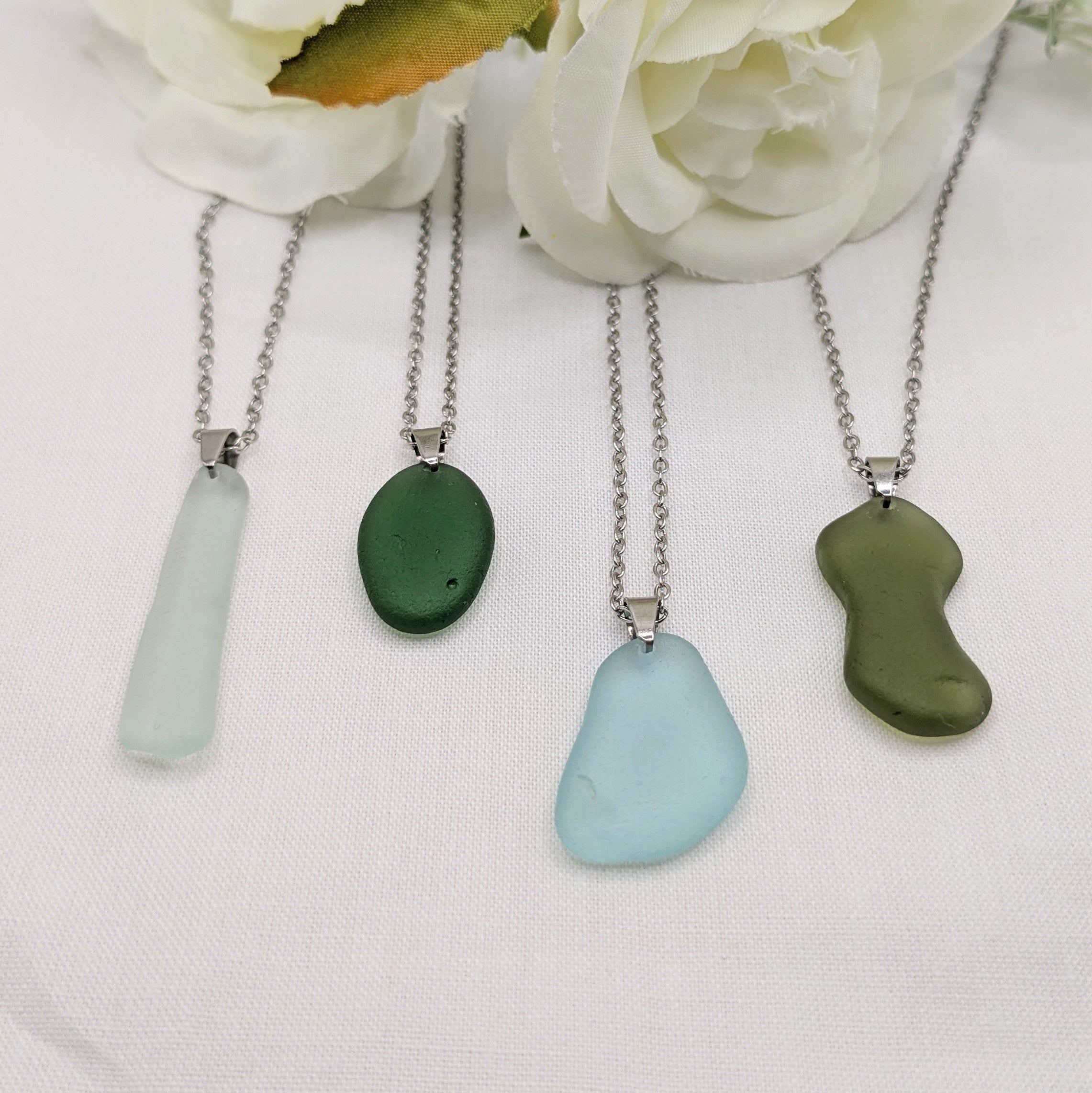 Isle Of Wight sea glass necklaces