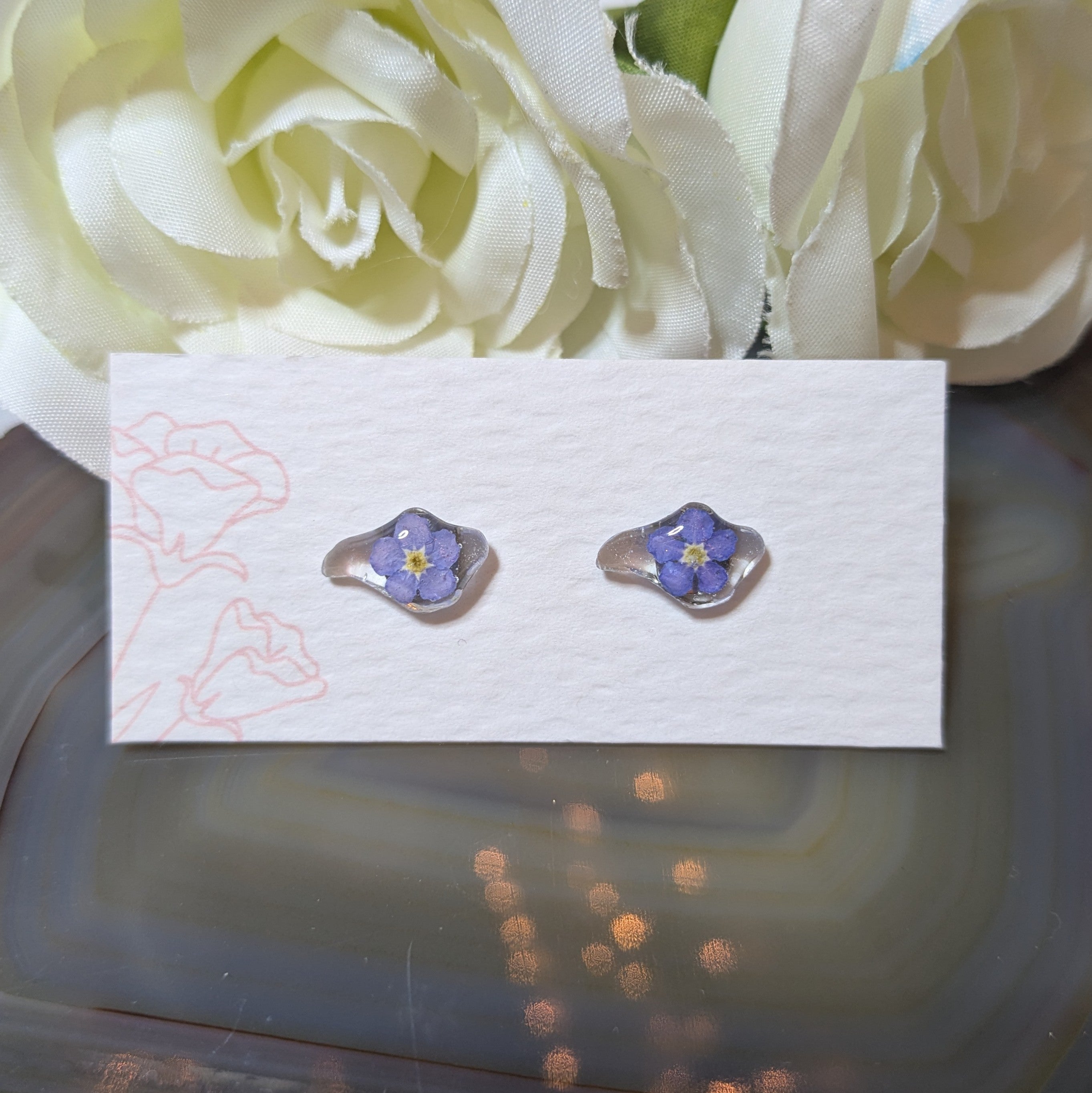 Forget me not Isle of Wight stud earrings