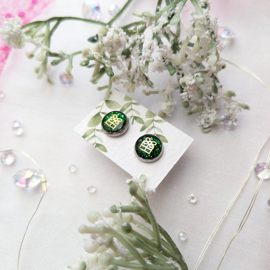 Festive present stud earrings