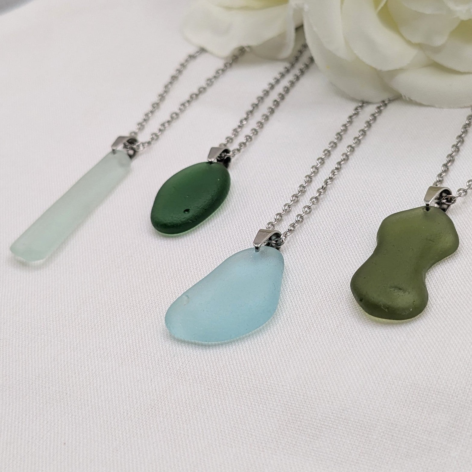 Isle Of Wight sea glass necklaces