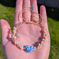 Ceramic ammonite macrame bracelet