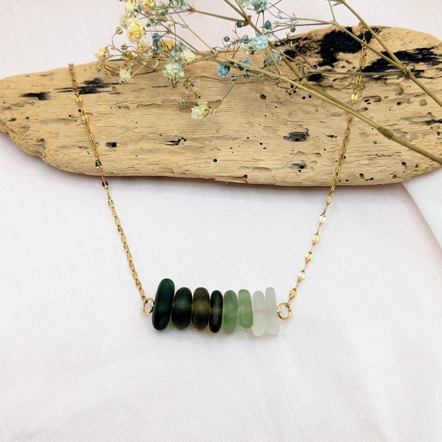 Ombre sideways stack necklace