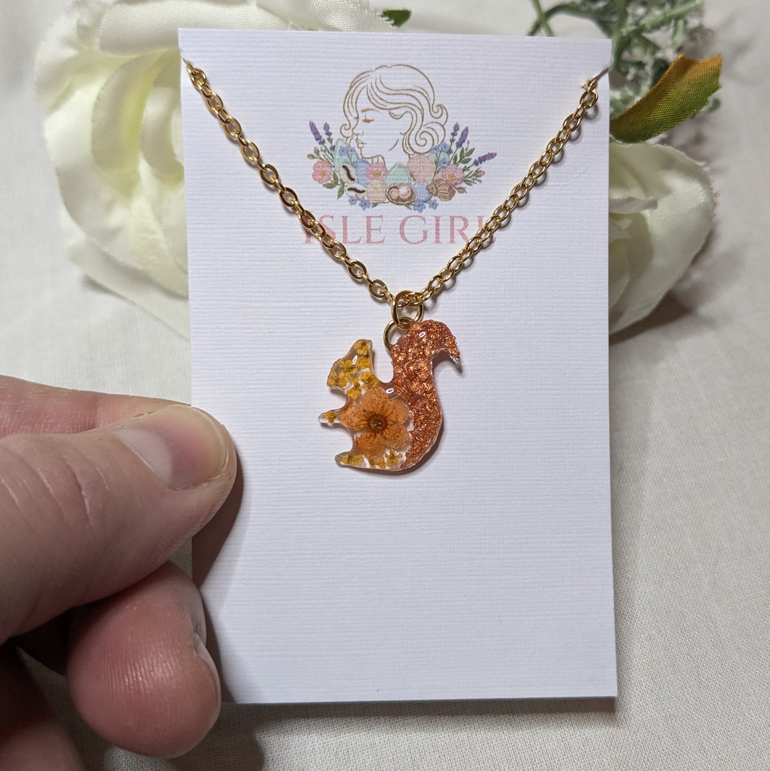 Red squirrel necklace