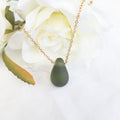 Pear drop sea glass necklace
