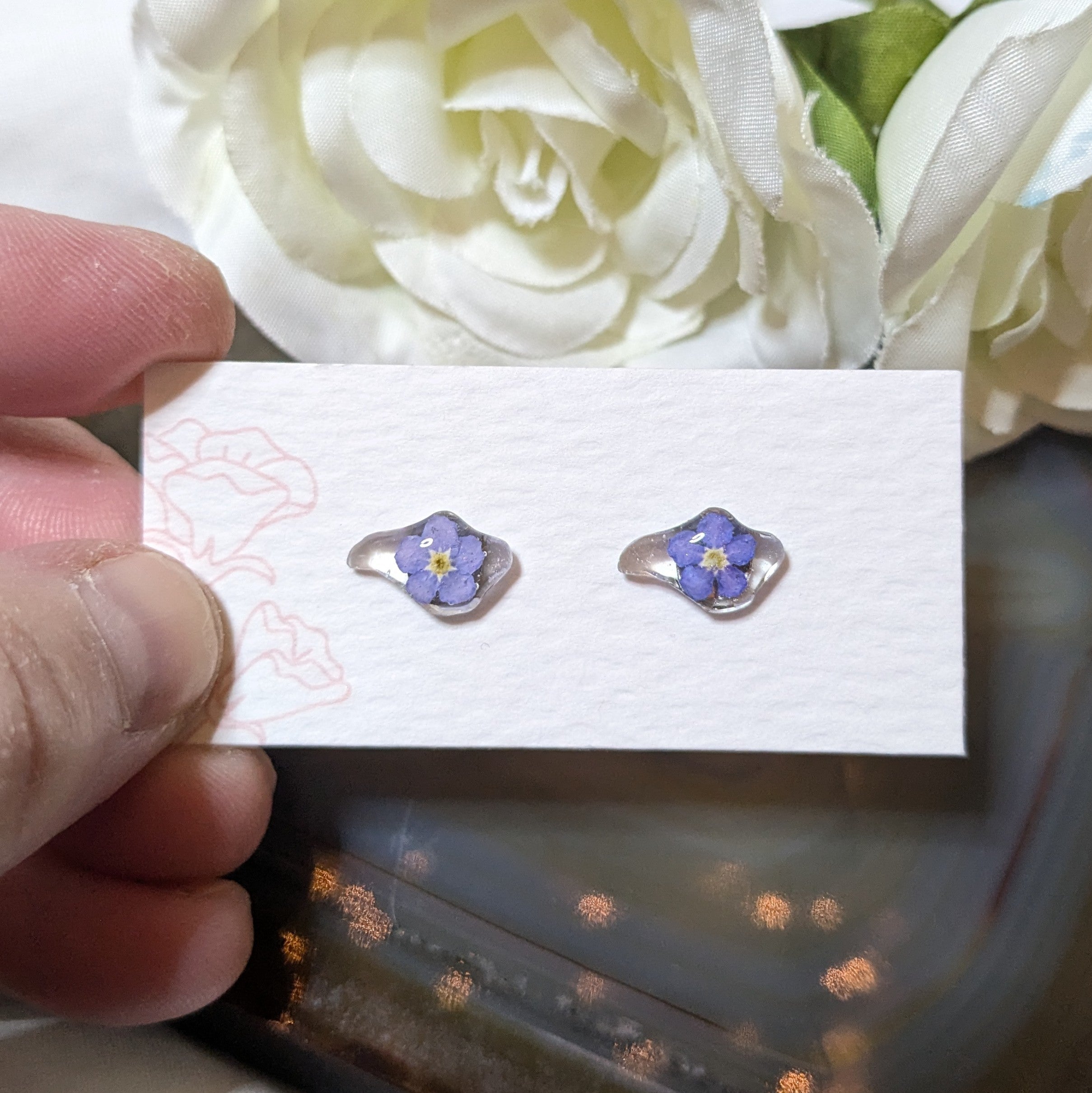 Forget me not Isle of Wight stud earrings