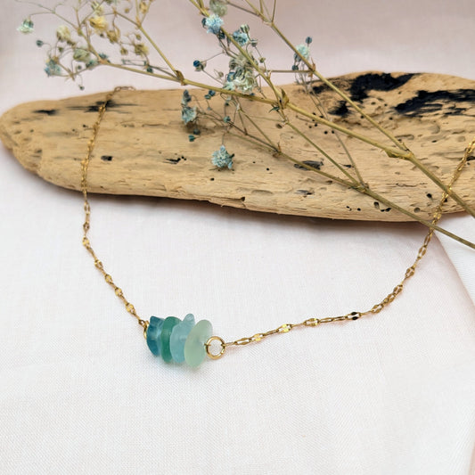 Sea shades sideways stack necklace