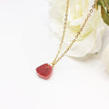 Rare red and white two tone sea glass necklace