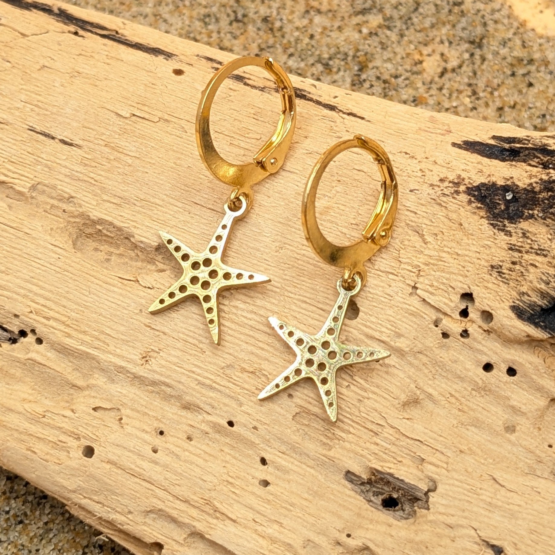 Starfish wishes huggies earrings (Gold)