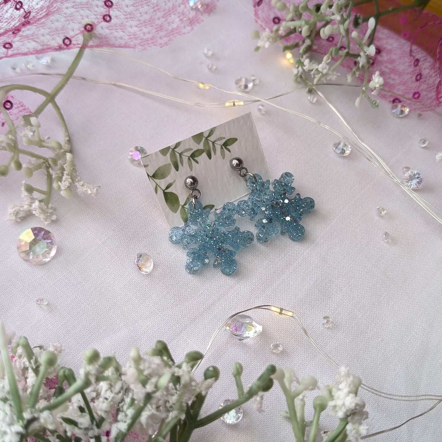 Frosty snowflake earrings