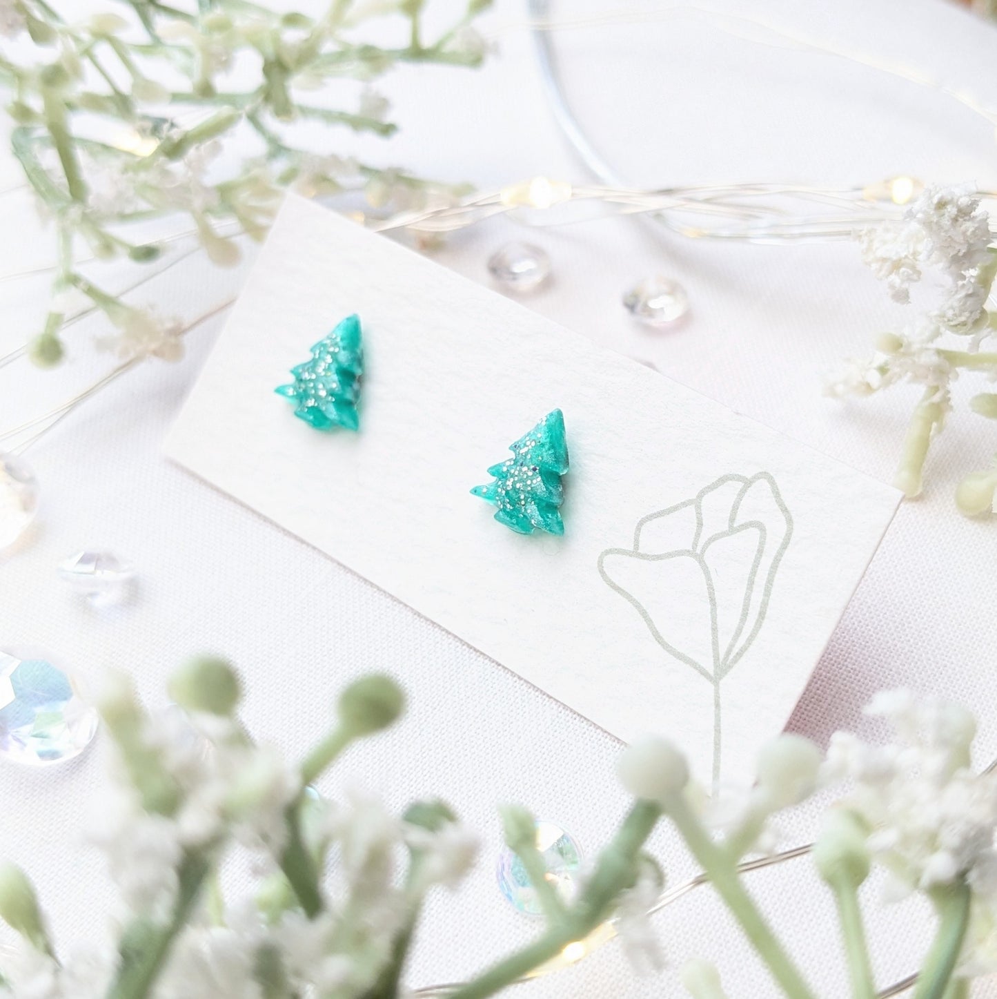 Christmas tree stud earrings