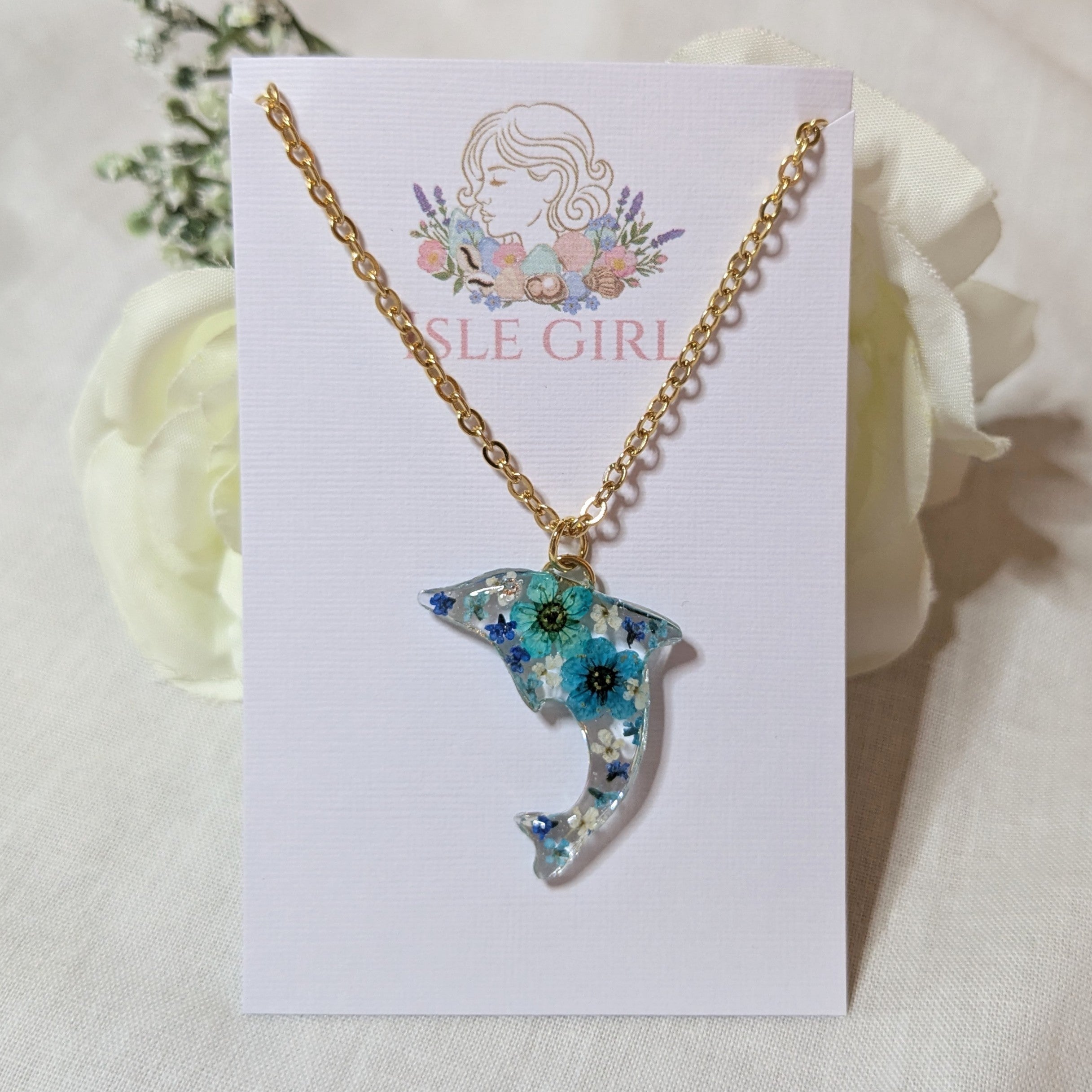 Floral Dolphin necklace