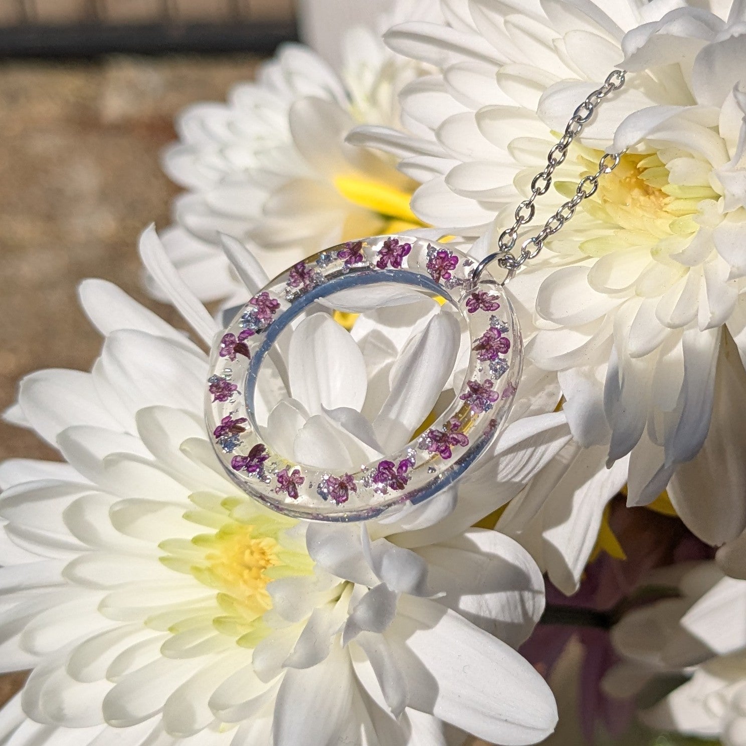 Queen Anne lace petal necklace