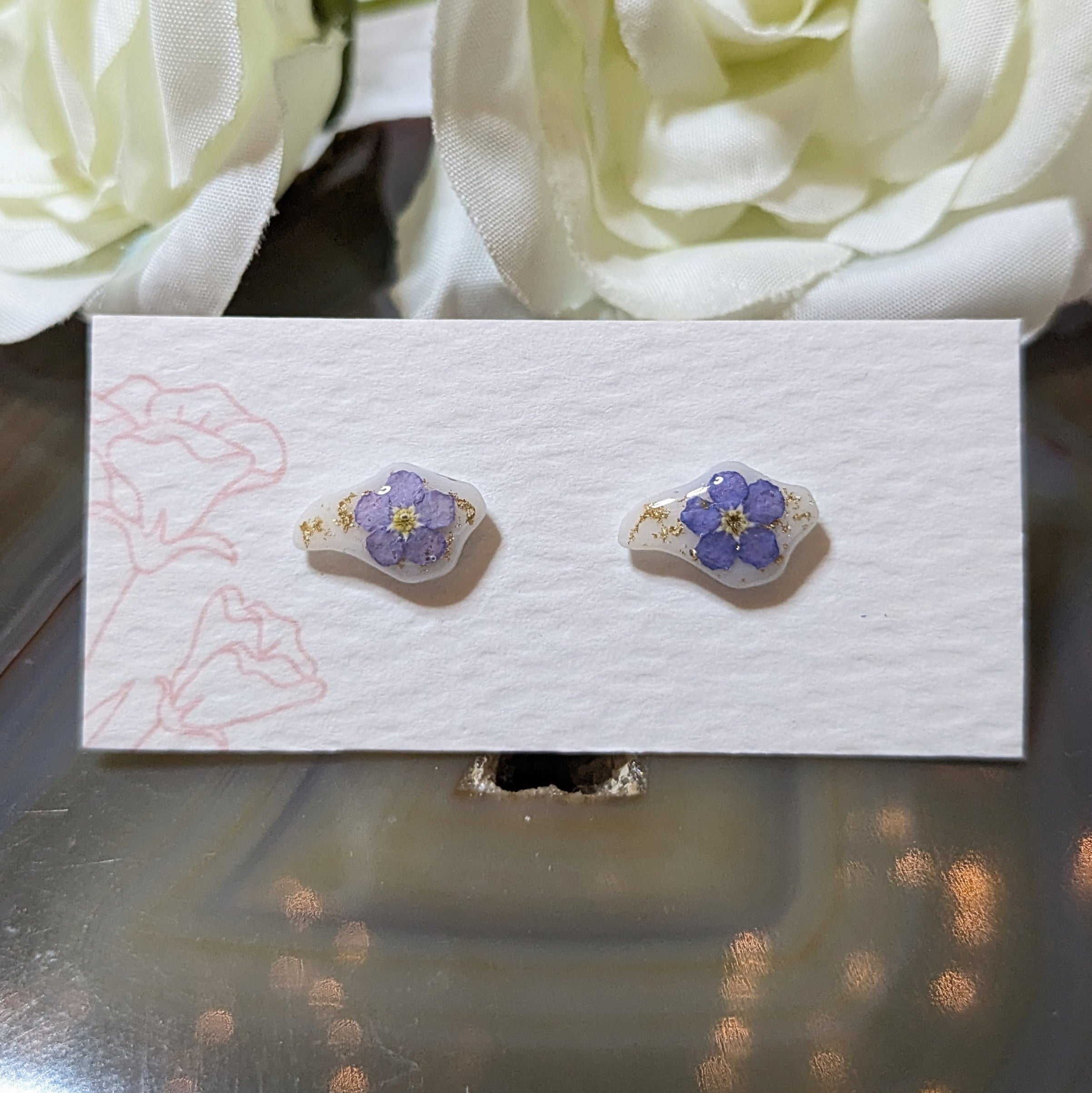 Isle of Wight forget me not stud earrings