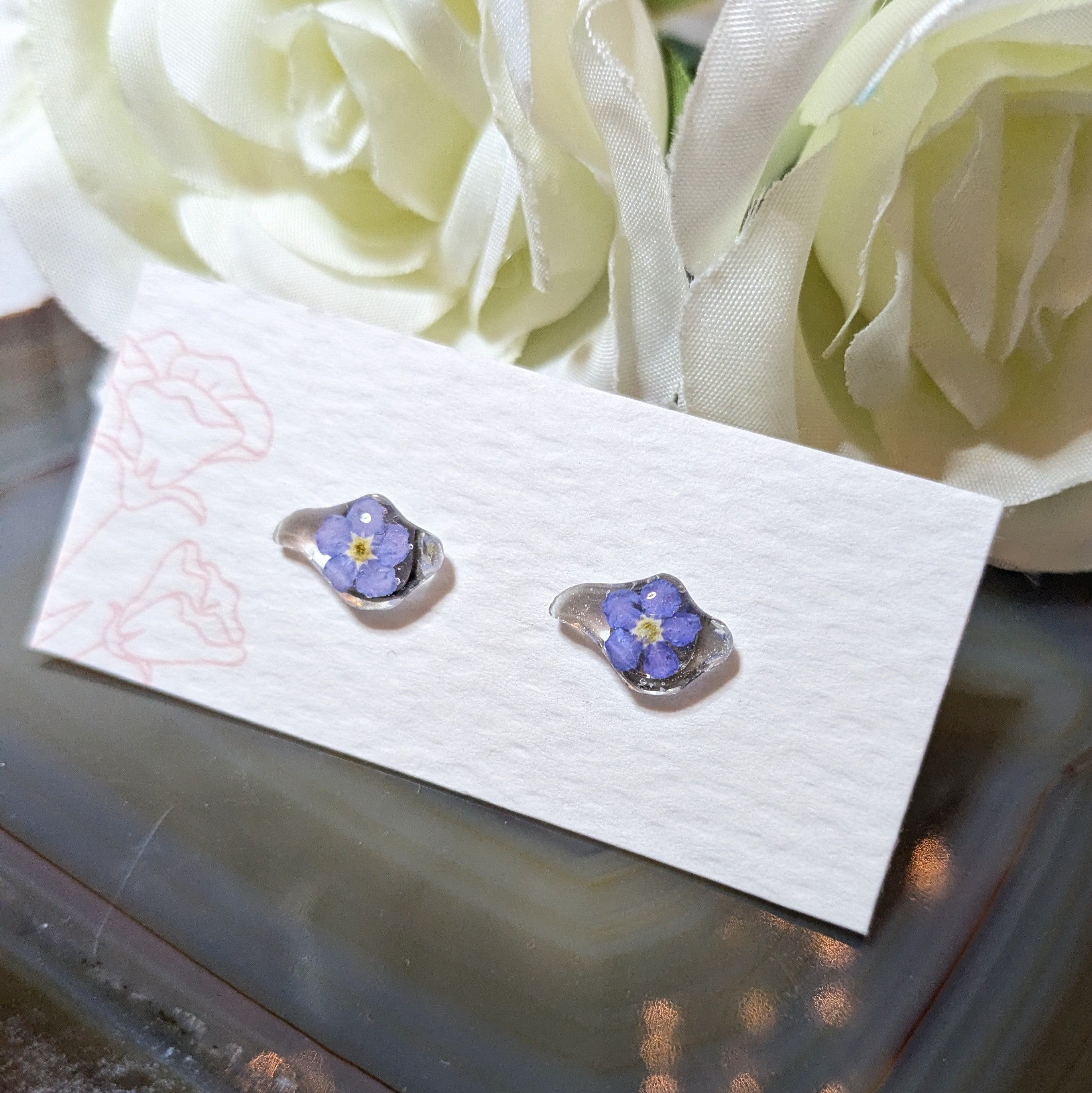 Forget me not Isle of Wight stud earrings