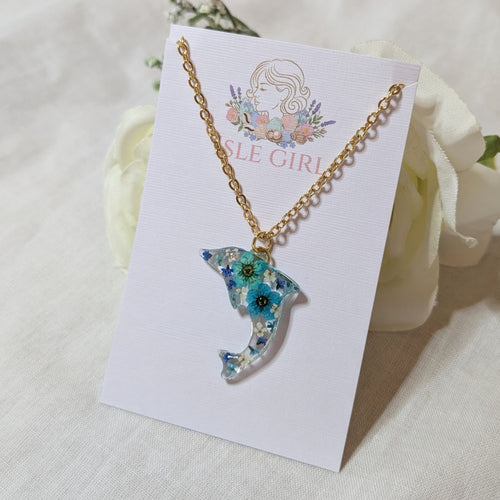 Floral Dolphin necklace