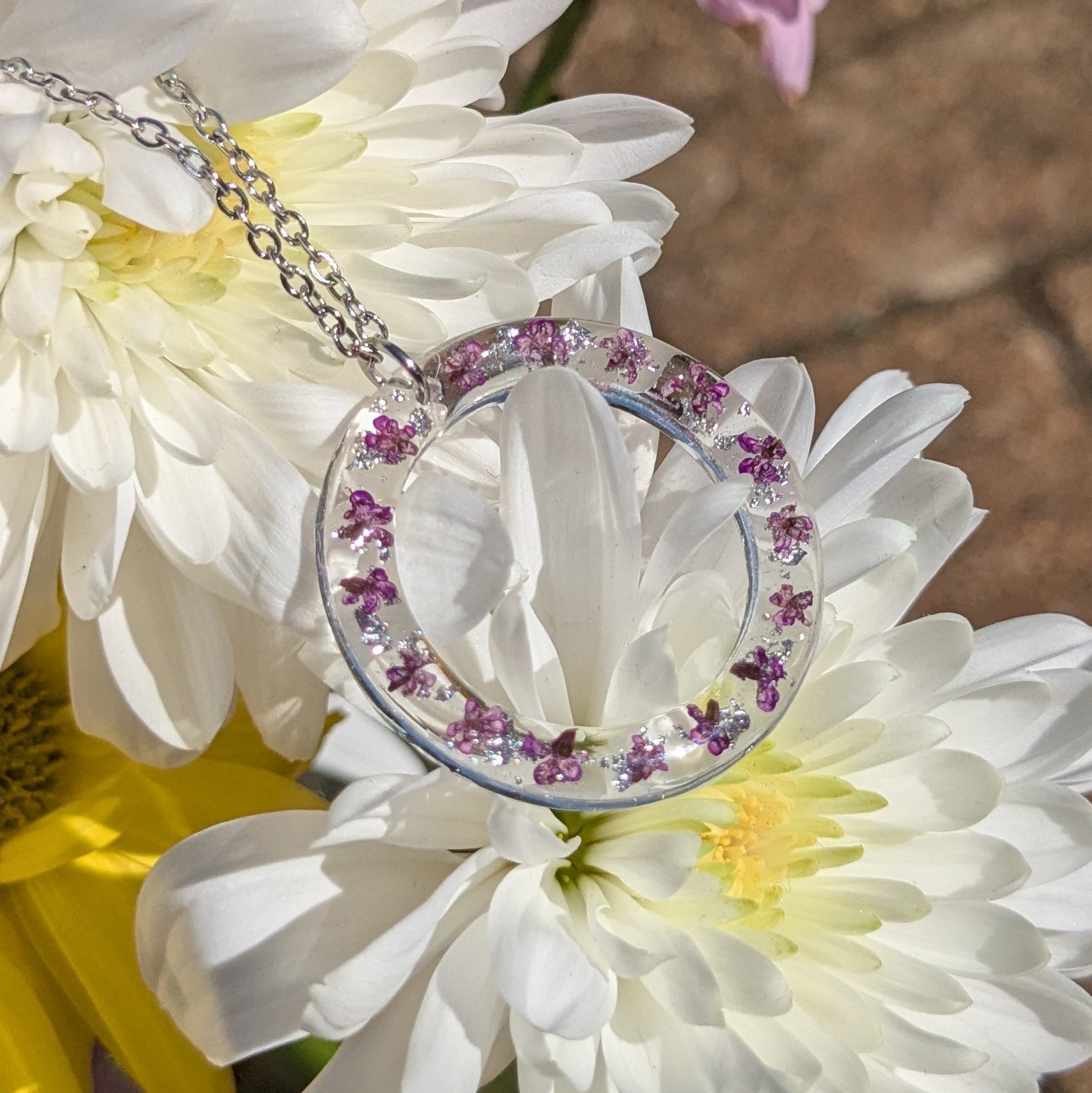 Queen Anne lace petal necklace