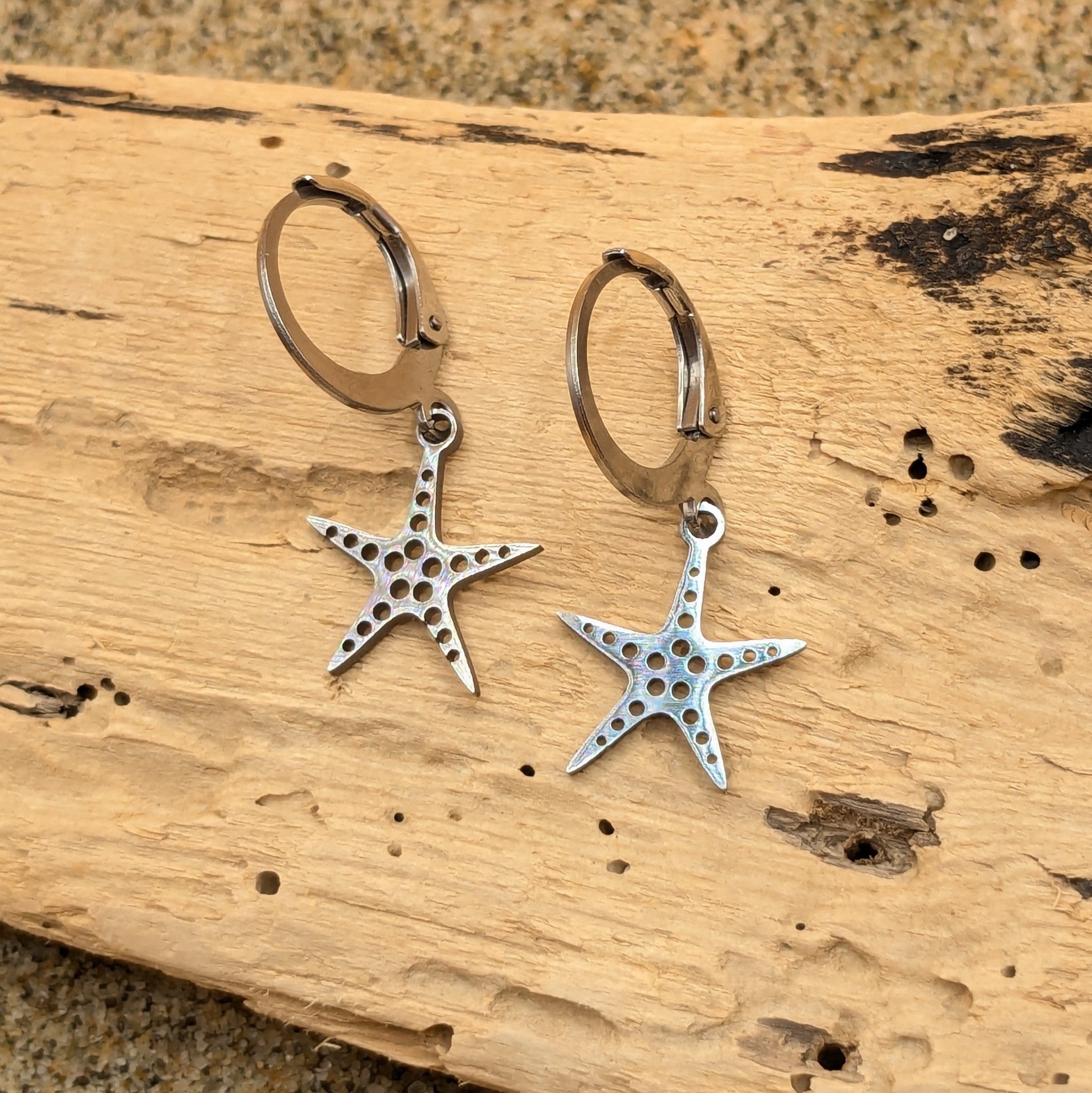 Starfish wishes huggies earrings (Silver)
