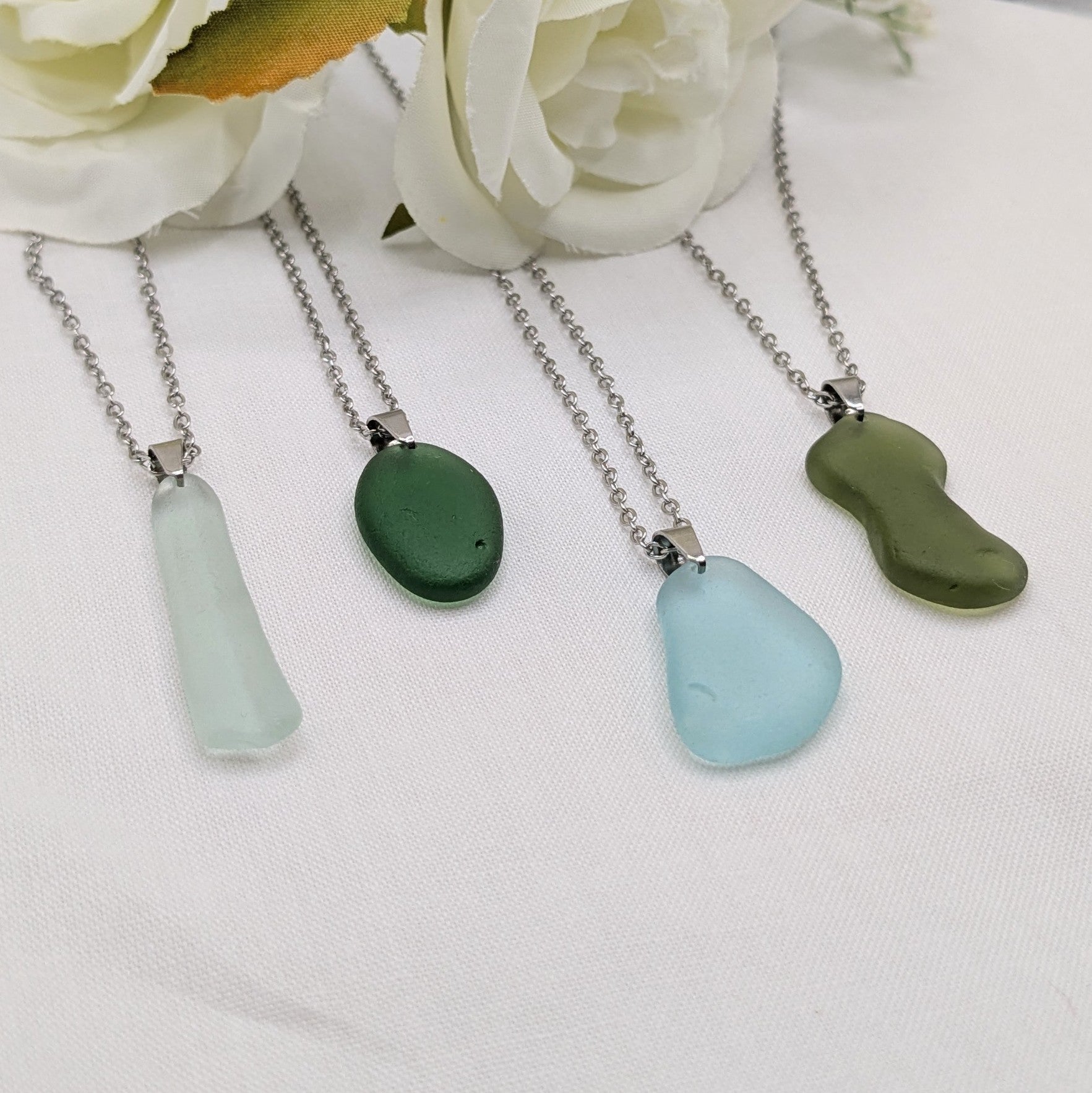 Isle Of Wight sea glass necklaces