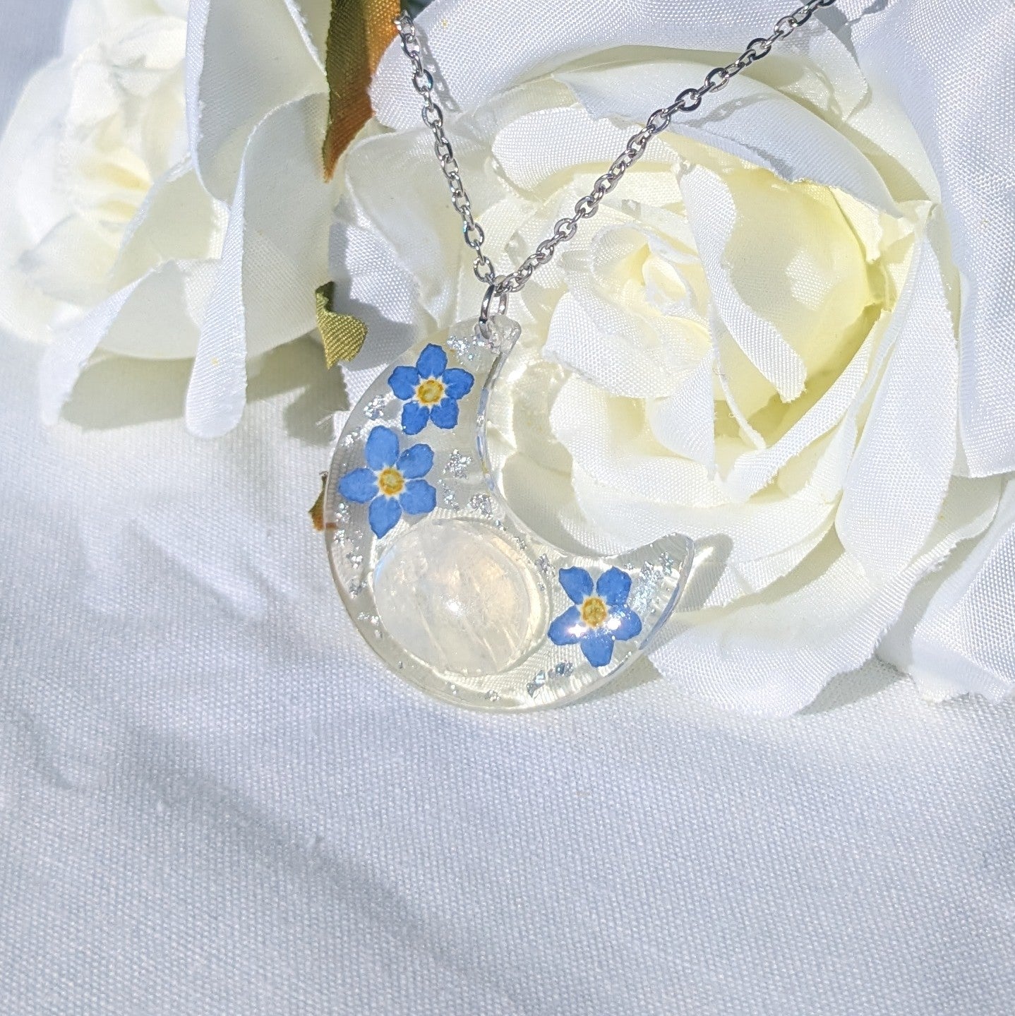 Moonstone and forget me not moon