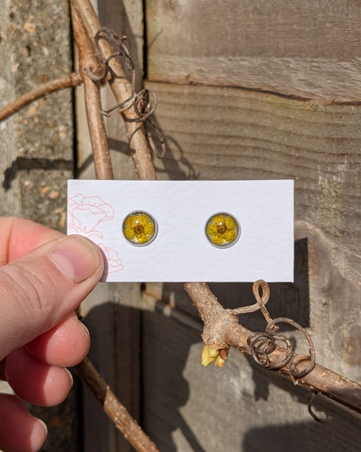 Yellow flowers blossom earrings