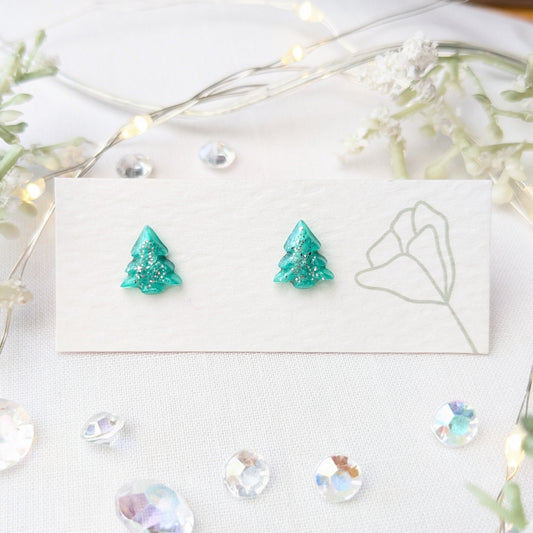 Christmas tree stud earrings