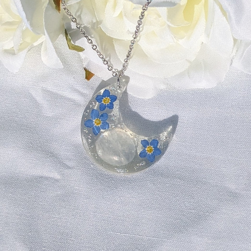 Moonstone and forget me not moon