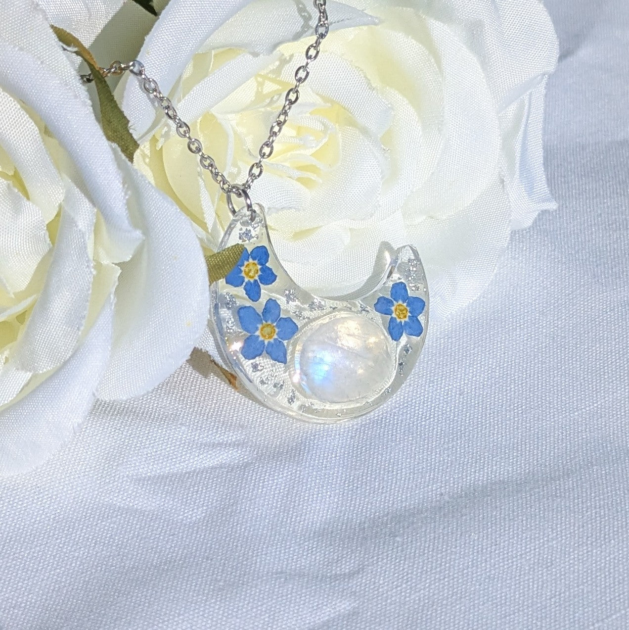 Moonstone and forget me not moon