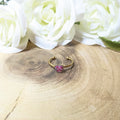 Heart and flowers adjustable cuff ring