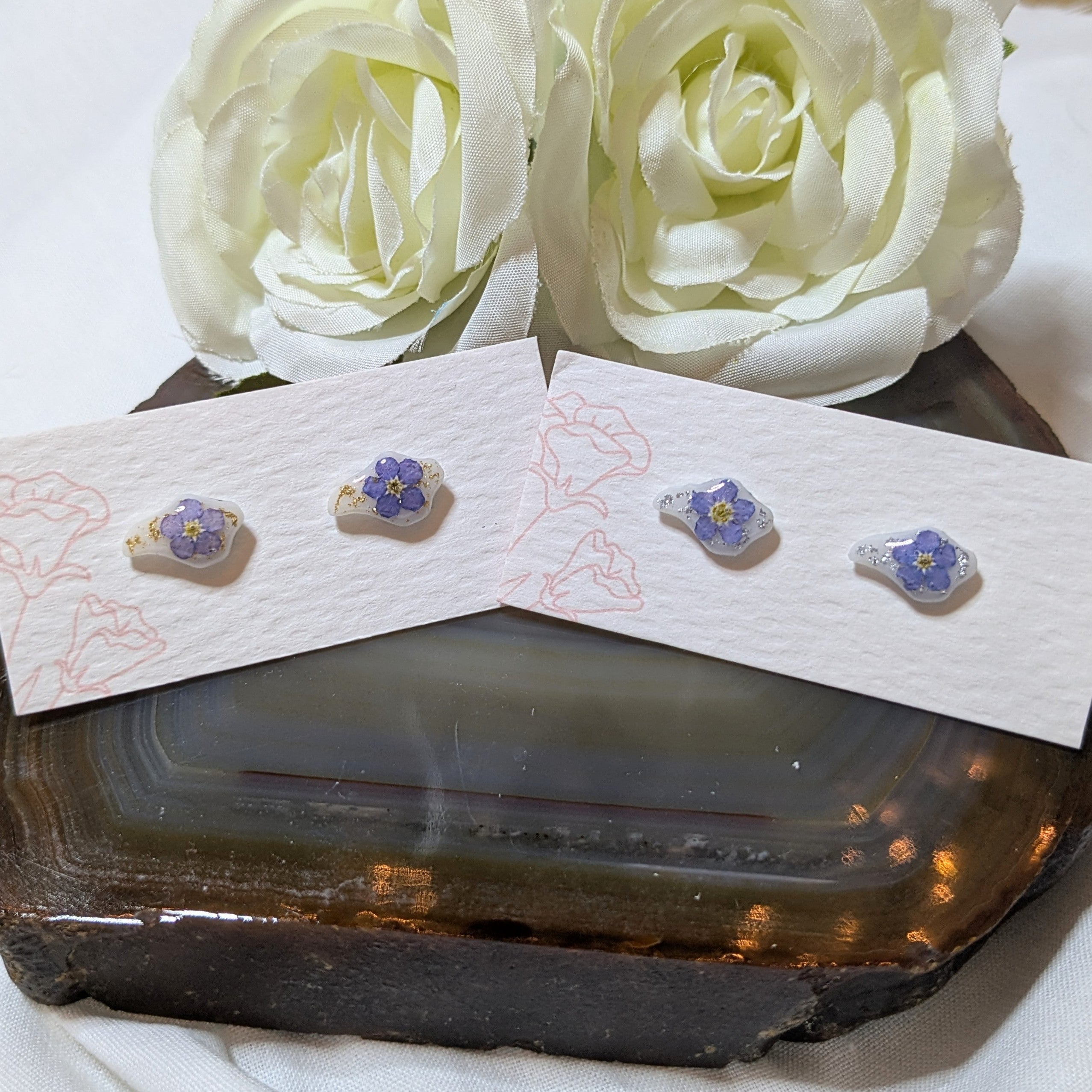 Isle of Wight forget me not stud earrings