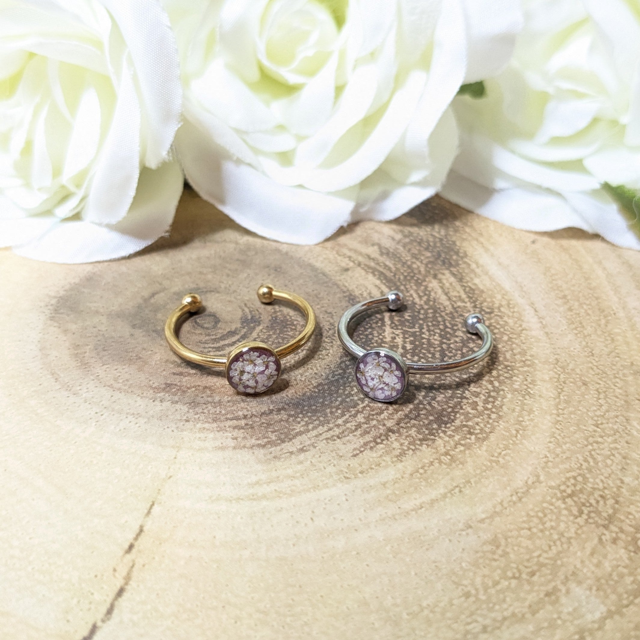 Queen Anne lace adjustable cuff ring