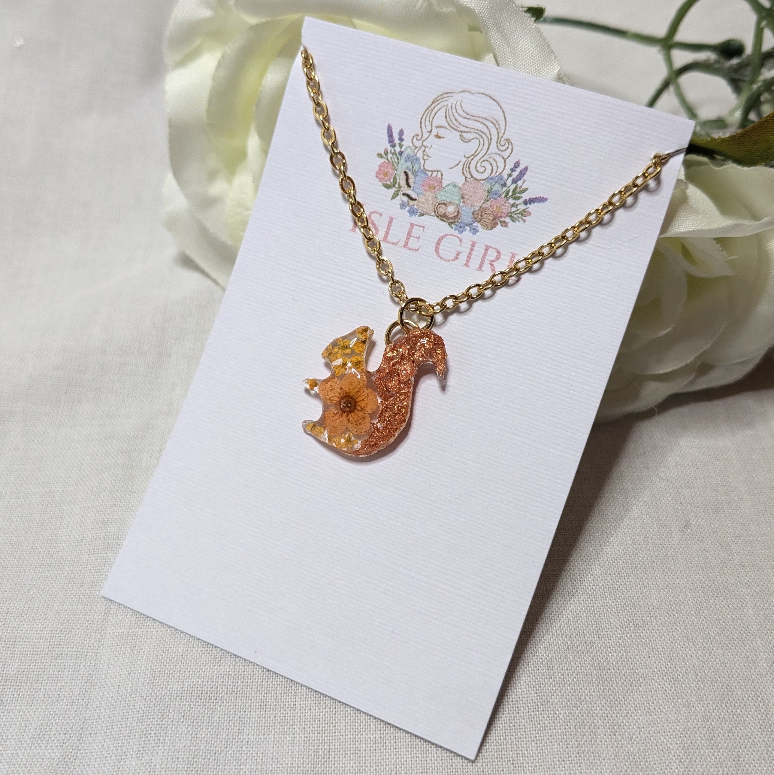 Red squirrel necklace