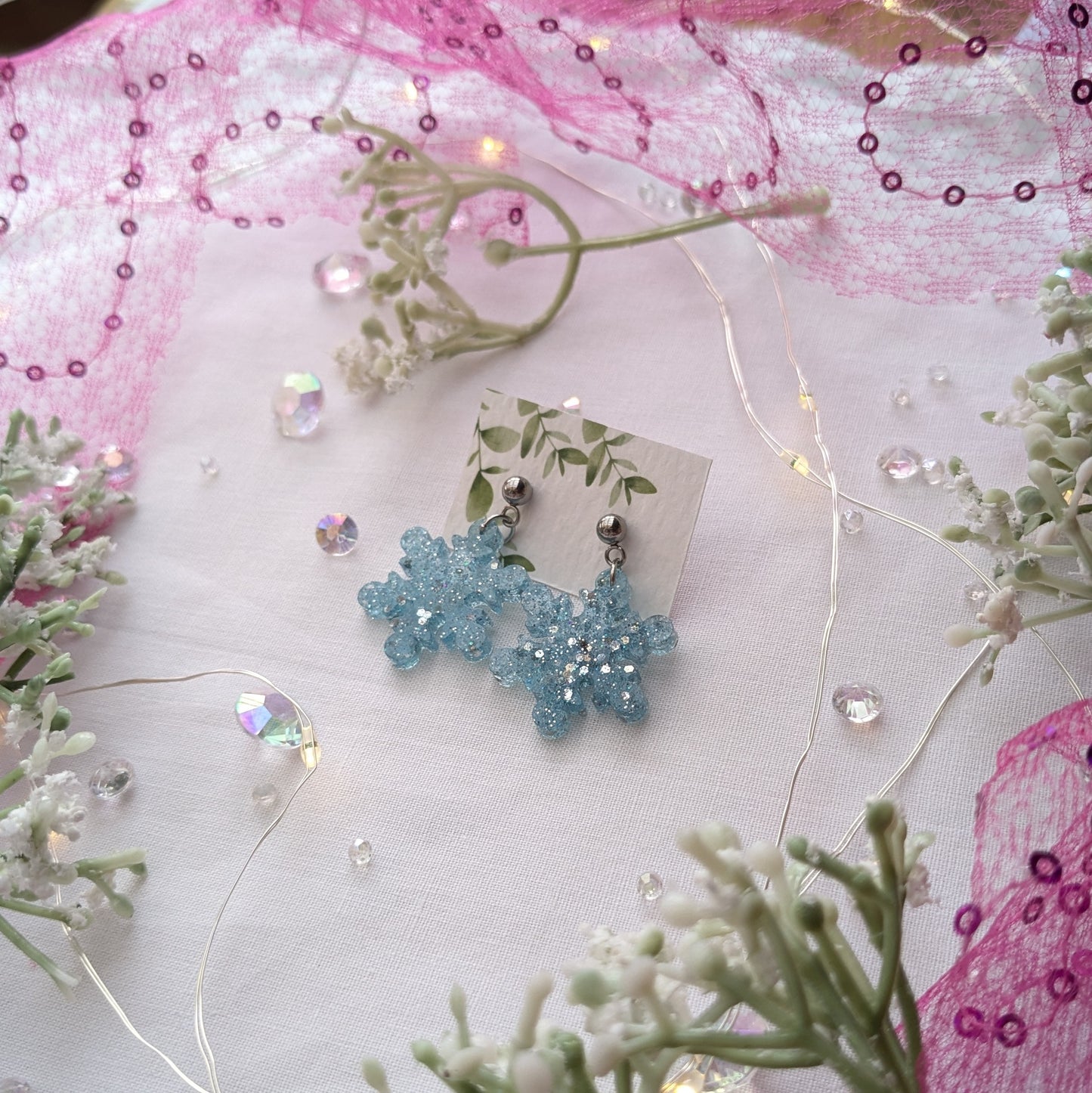 Frosty snowflake earrings