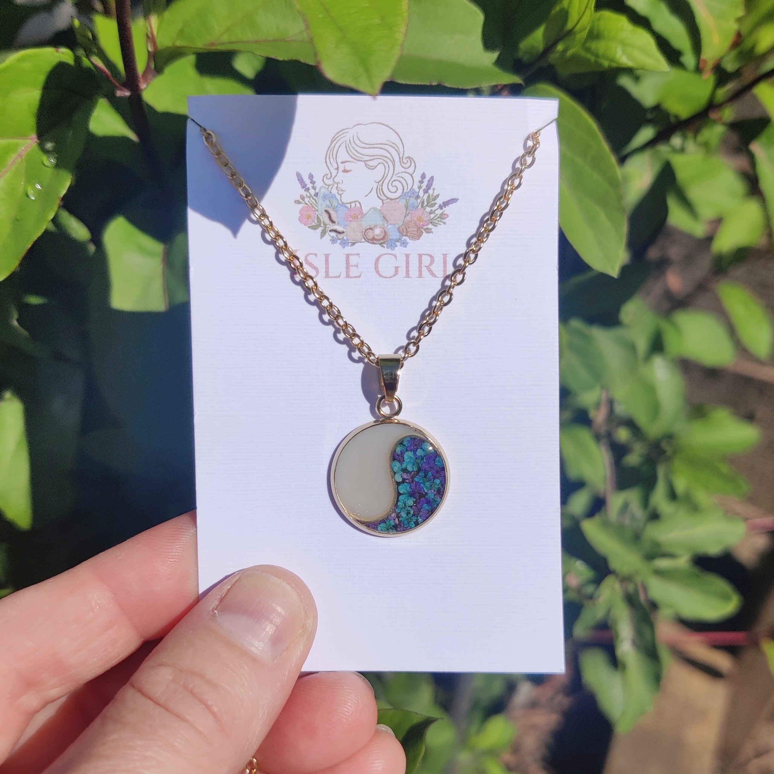 Floral Yin Yang necklace