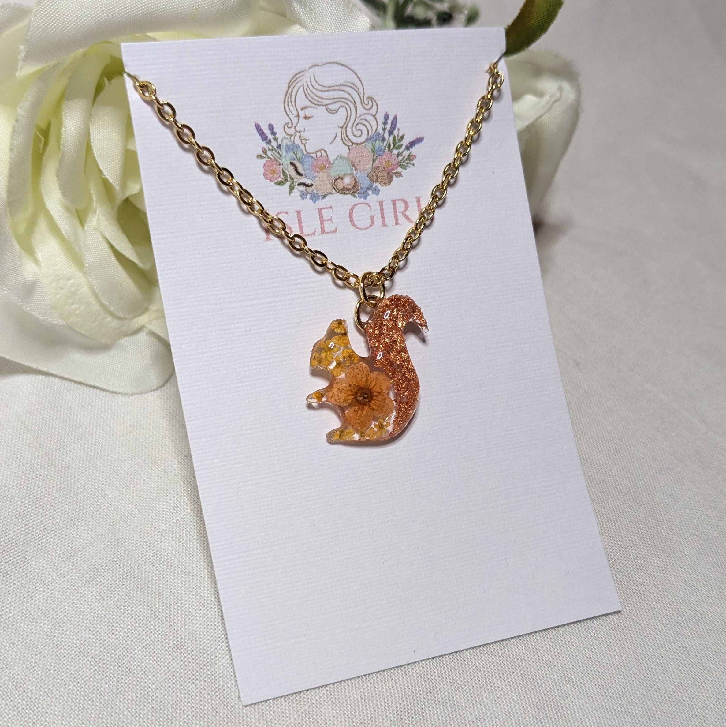 Red squirrel necklace