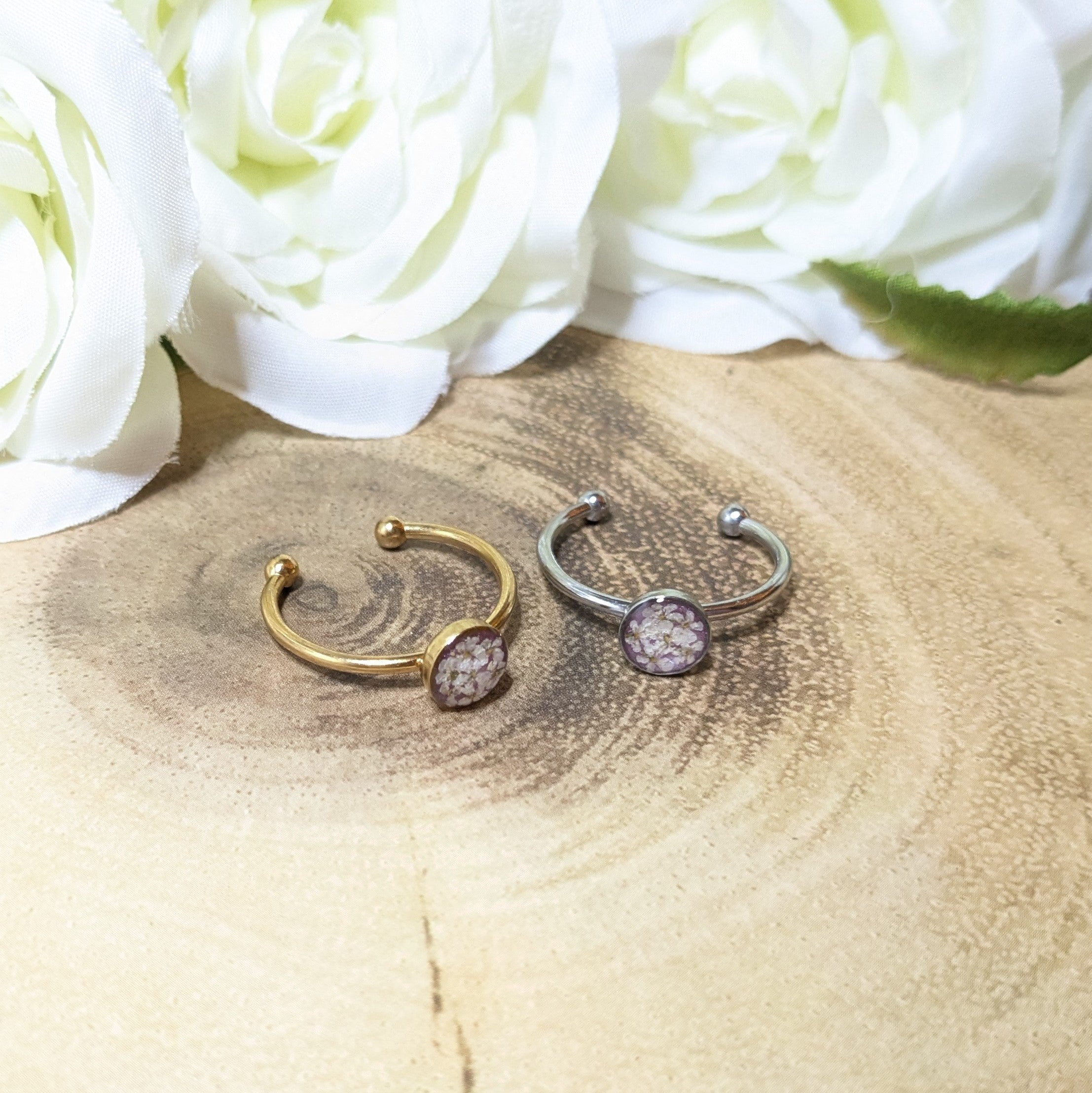 Queen Anne lace adjustable cuff ring